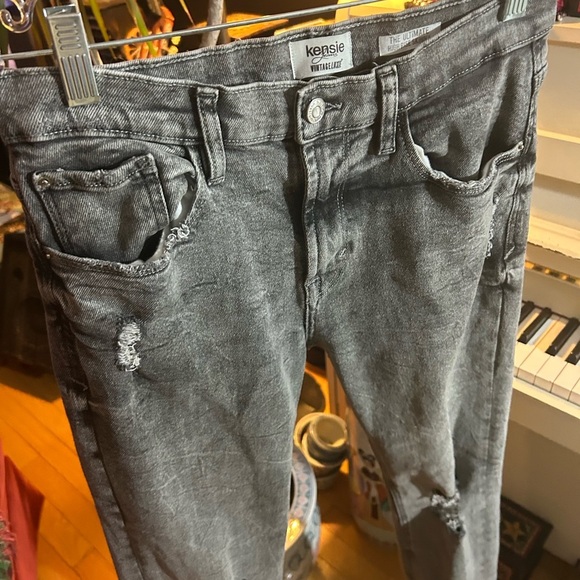 Kensie Vintage The Ultimate High Rise Skinny Charcoal Straight Leg Jeans 29" - Picture 2 of 10